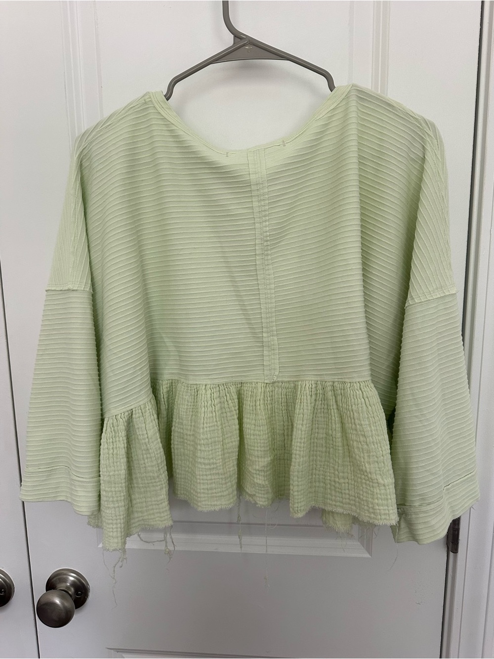 Free People We The Free Dallas Henley Top in Light Green - Picture 3 of 6